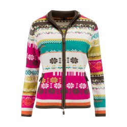 Cardigan, mnstret, 100% lammeuld. TILBUD