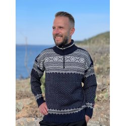 Sweater i 100% Ren Ny Uld, bl�d og tyndere kvalitet, TILBUD