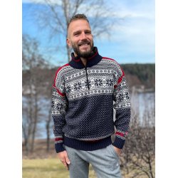 Sweater i 100% Ren Ny Uld, bld og tyndere kvalitet, TILBUD