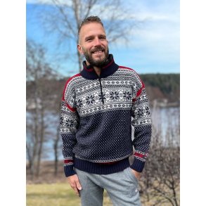 Sweater i 100% Ren Ny Uld, bld og tyndere kvalitet, TILBUD