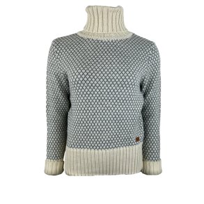 Bluse med rullekrave fra FUZA WOOL, 100% merinould - TILBUD