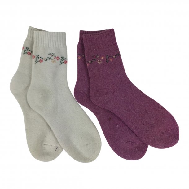 2-pack sokker med angora, blde og lune TILBUD
