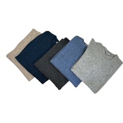 Bluse med 70% MERINO og 30%  CASHMERE, jeansbl , TILBUD