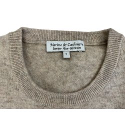 Bluse med 70% MERINO og 30%  CASHMERE, jeansbl , TILBUD