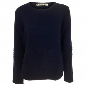 Bluse fra Mansted, 100% lammeuld. NAVY. TILBUD