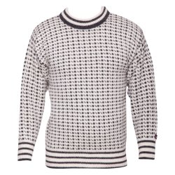 Strik sweater med rund hals. 100% Ren Ny Uld. Tilbud