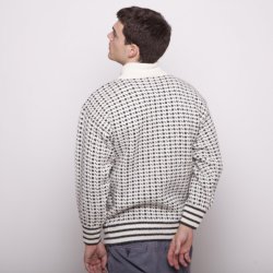 Strik sweater med kort lyn. 100% Ren Ny Uld. Tilbud