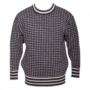 Strik sweater med rund hals. 100% Ren Ny Uld. Tilbud