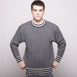 Strik sweater med rund hals. 100% Ren Ny Uld. Tilbud