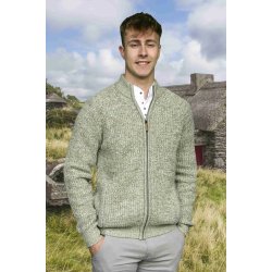 Irsk cardigan med uld - r�hvid, TILBUD