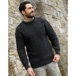 Sweater, 100% merinould, charcoal - TILBUD