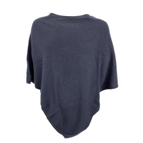 Poncho - m. merinould og cashmere. Navy. TILBUD