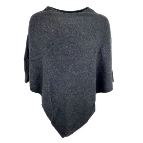 Poncho - m. merinould og cashmere. Charcoal. TILBUD