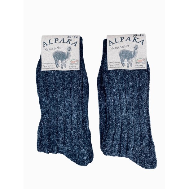Sokker med lammeuld og alpaca. Koks/gr TILBIUD 
