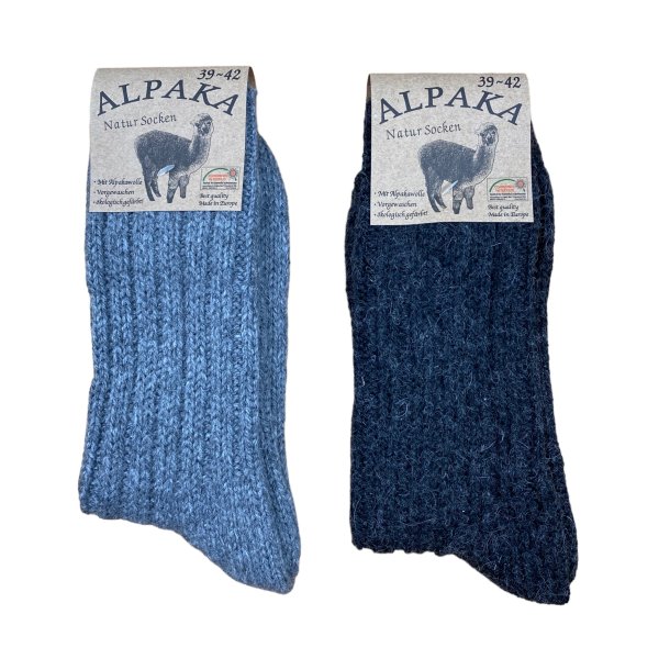 Sokker med lammeuld og alpaca. Koks/gr TILBIUD 