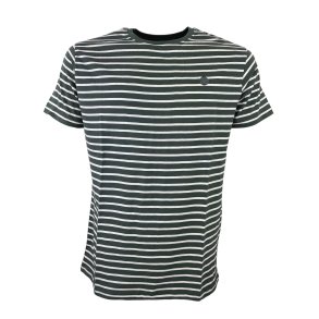 Kortrmet T-shirt, ARMY/HVID, bomuld - TILBUD