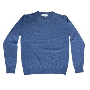 Bluse med 70% MERINO og 30%  CASHMERE, jeansbl, dame, TILBUD