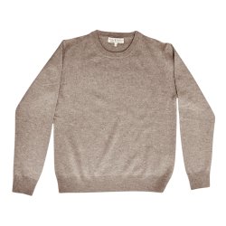 Bluse med 70% MERINO og 30%  CASHMERE, mrk sand, dame, TILBUD