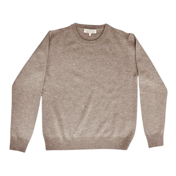 Bluse med 70% MERINO og 30%  CASHMERE, mrk sand, dame, TILBUD