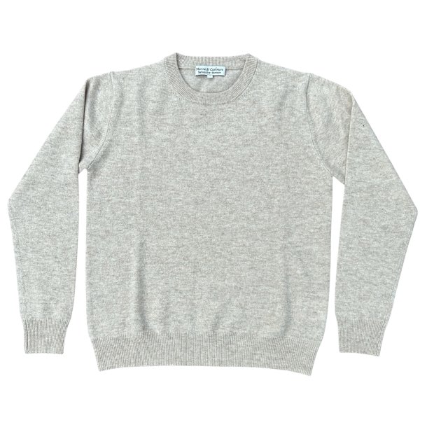 Bluse med 70% MERINO og 30%  CASHMERE, lysegr, dame, TILBUD