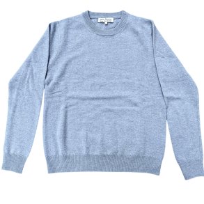 Bluse, 100% merinould - lysebl - dame - TILBUD