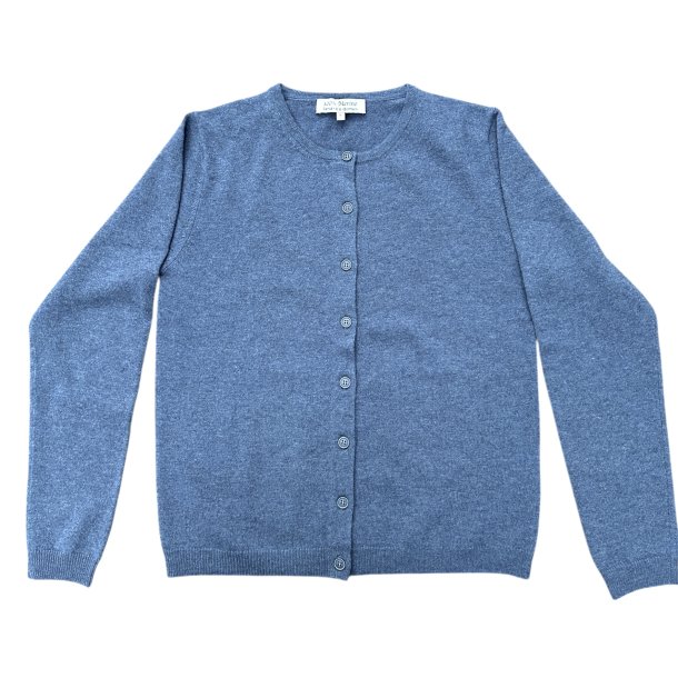 Cardigan, 100% merinould - lysebl - dame - jeansbl - TILBUD