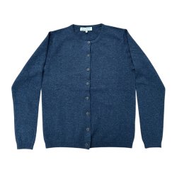 Cardigan, 100% merinould - dame - petrolbl� - TILBUD