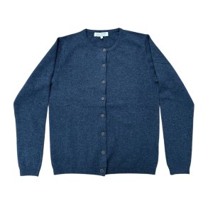 Cardigan, 100% merinould - lysebl - dame - petrolbl - TILBUD