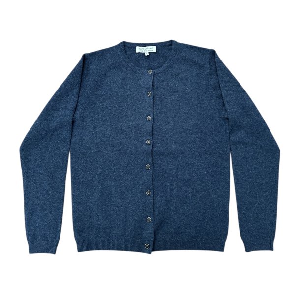 Cardigan, 100% merinould - lysebl - dame - petrolbl - TILBUD