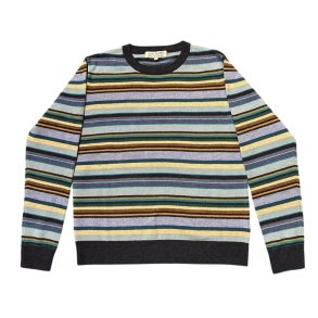 Bluse, 100% merinould - stribet - dame - TILBUD