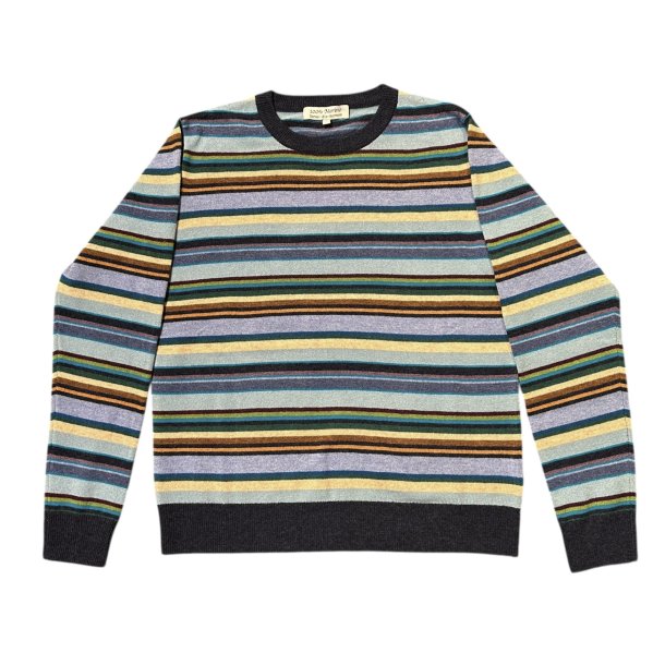 Bluse, 100% merinould - stribet - dame - TILBUD