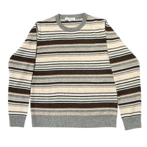 Bluse, 100% merinould - stribet - dame -  TILBUD