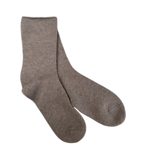 Sokker med merino og cashmere, beige - dame - TILBUD