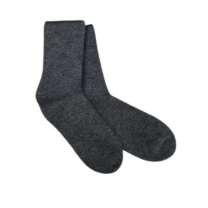 Sokker med merino og cashmere, charcoal - dame - TILBUD