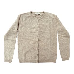 Cardigan, 100% merinould  - dame - sand - TILBUD