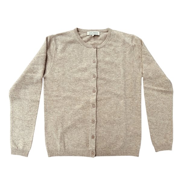 Cardigan, 100% merinould  - dame - sand - TILBUD