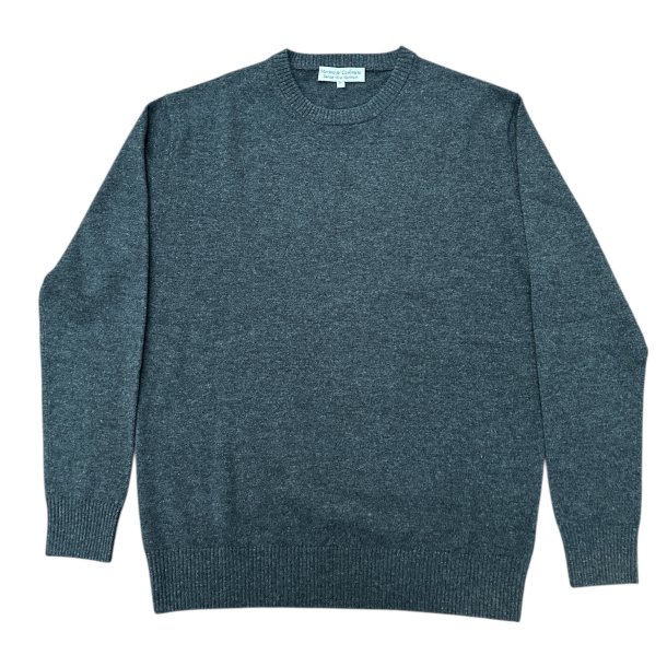 Bluse med 70% MERINO og 30%  CASHMERE, charcoal, herre, TILBUD