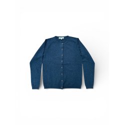 Cardigan, 100% merinould - dame - petrolbl� - TILBUD