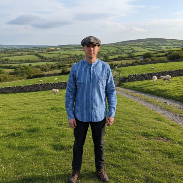 Irsk bondeskjorte m. h�r, TILBUD