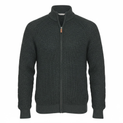 Irsk cardigan med uld - atlanticblue, TILBUD
