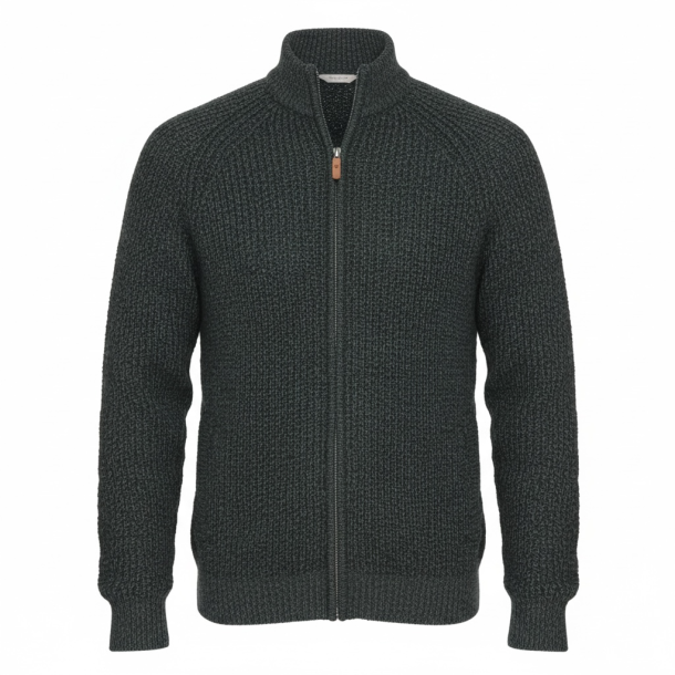 Irsk cardigan med uld - atlanticblue, TILBUD