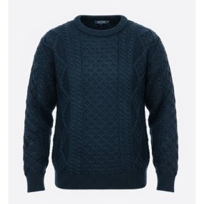 Sweater, 100% merinould, petrolgr�n - TILBUD