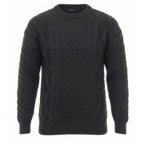 Sweater, 100% merinould, charcoal - TILBUD