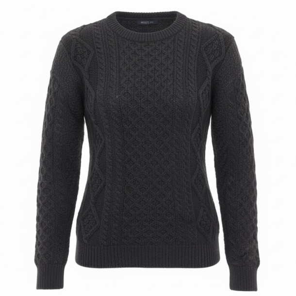 Sweater, 100% merinould - charcoal -  TILBUD