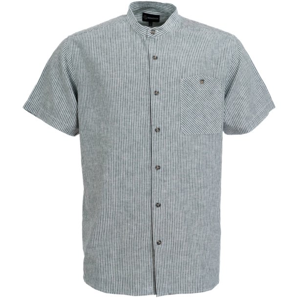 Kort�rmet skjorte med h�r og bomuld, kinakrave - Finesmekker, TILBUD