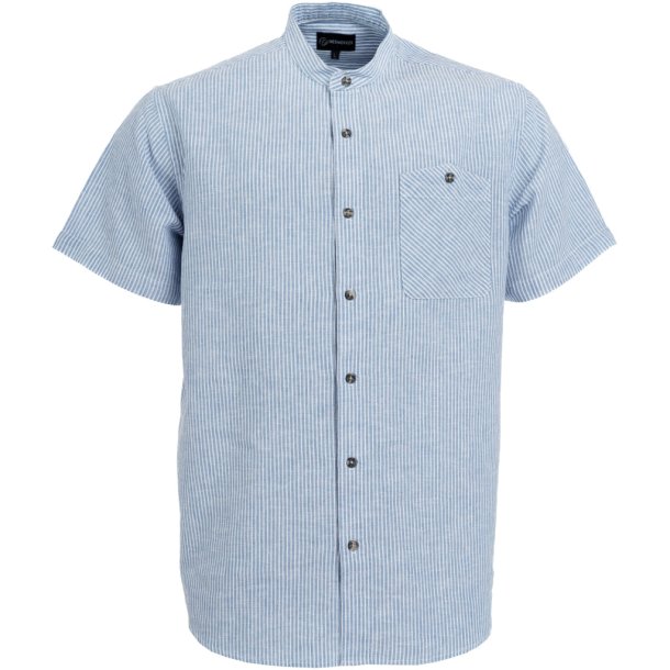 Kort�rmet skjorte med h�r og bomuld, kinakrave - Finesmekker, TILBUD