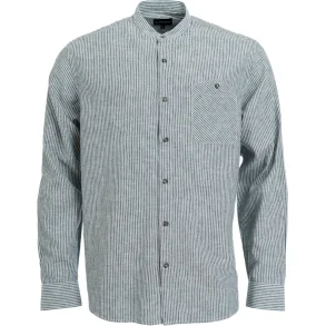 Lang�rmet skjorte med h�r og bomuld, kinakrave - Finesmekker, TILBUD