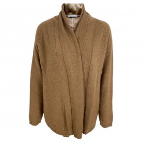 Cardigan fra MANSTED, 100% camel, TILBUD