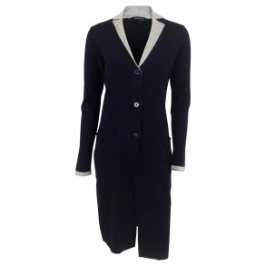 Kopi af Lang cardigan, sort m. bomuld TILBUD