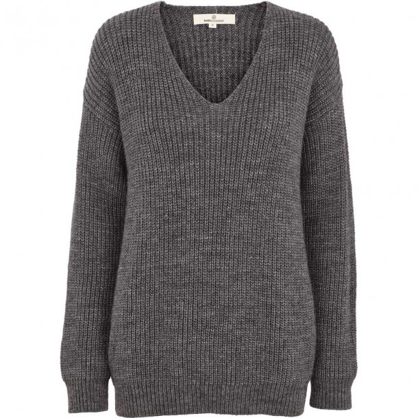 Skat ignorere Messing Strikket sweater, V-hals med uld TILBUD - Bluse / strik / sweater / trøje -  Samsø Nature